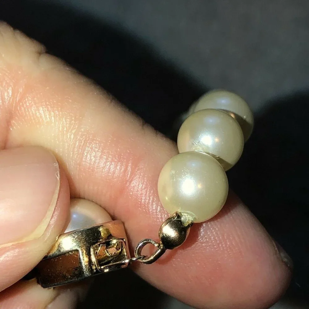 Vintage Faux Pearl Double Strand Bracelet